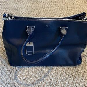 Navy Ralph Lauren tote with shoulder strap